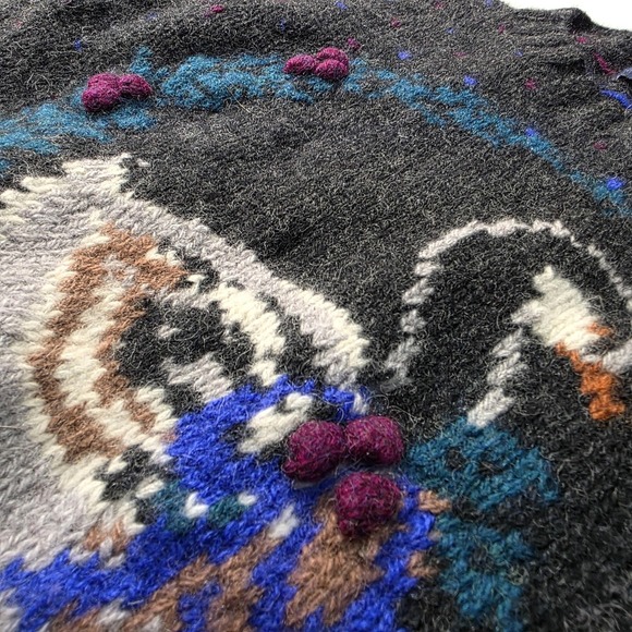 Woolrich Goose Sweater Womens‎ Medium Christmas Gray Intarsia Wool Grandma Ugly - Picture 8 of 8